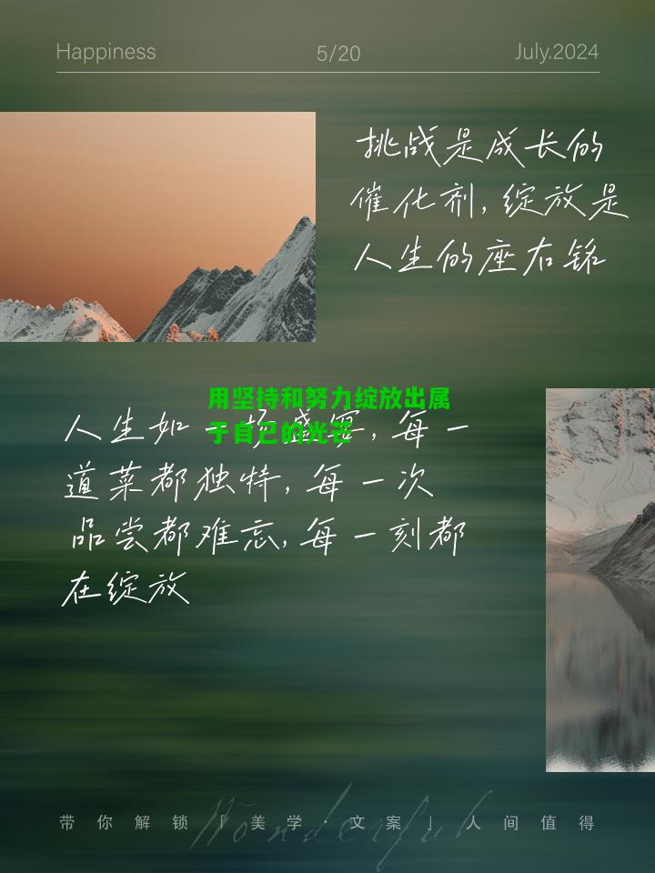 用坚持和努力绽放出属于自己的光芒