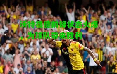 沃特福德前锋状态火爆，为球队带来胜利