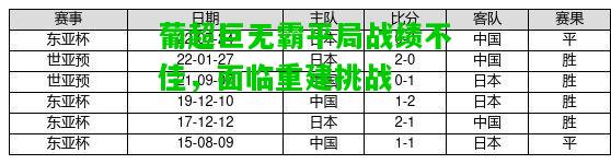 葡超巨无霸平局战绩不佳，面临重建挑战