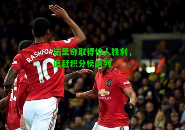 诺里奇取得惊人胜利，追赶积分榜前列