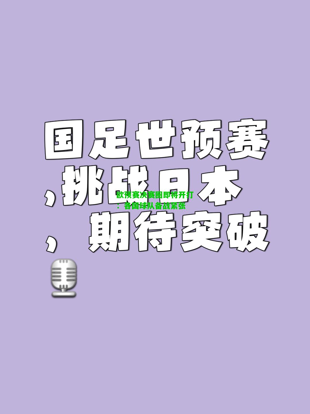 欧预赛决赛圈即将开打：各国球队备战紧张